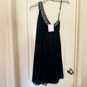 Calvin Klein Black Sequin Asymmetrical Cocktail Dress NWT